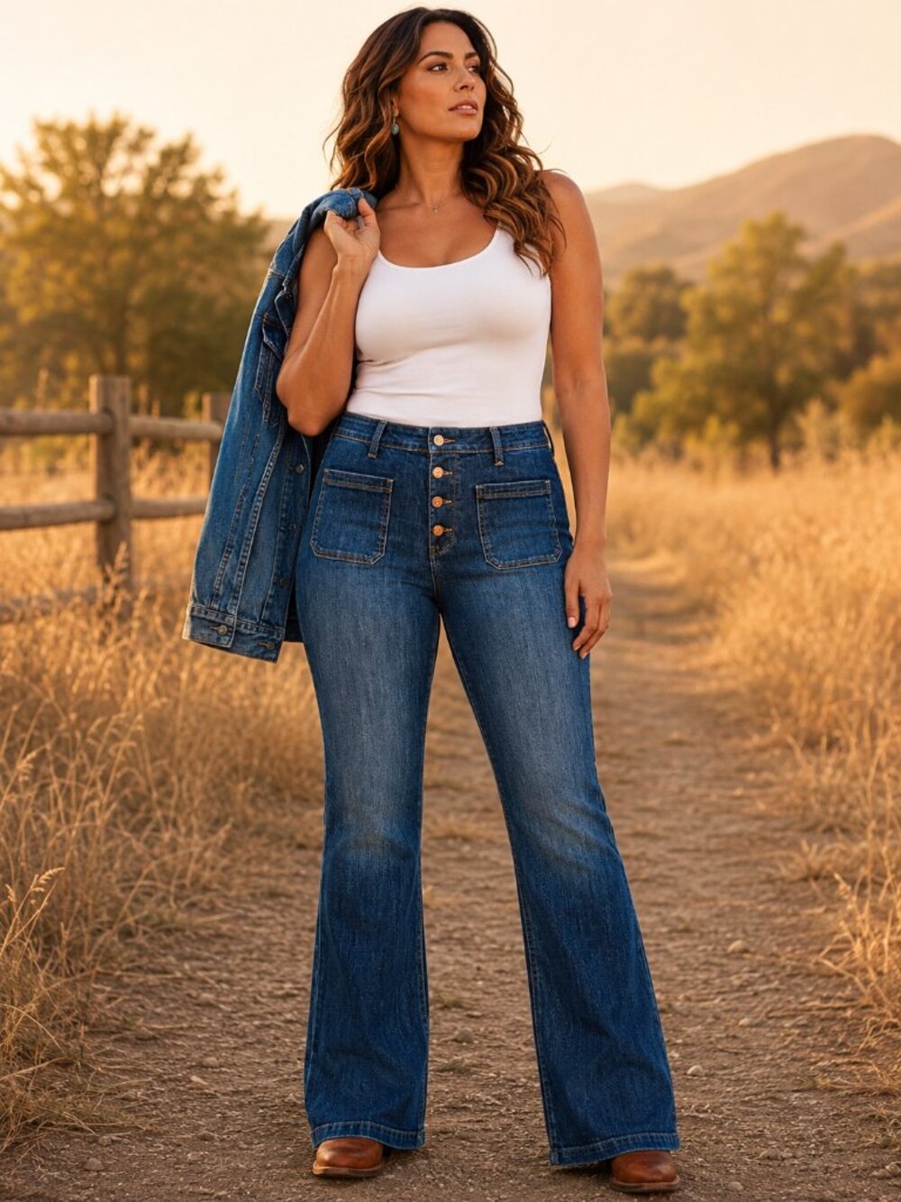 Ariat Womens Gabriella Slim Trouser Jeans Size 34 High Rise Button Fly Western
